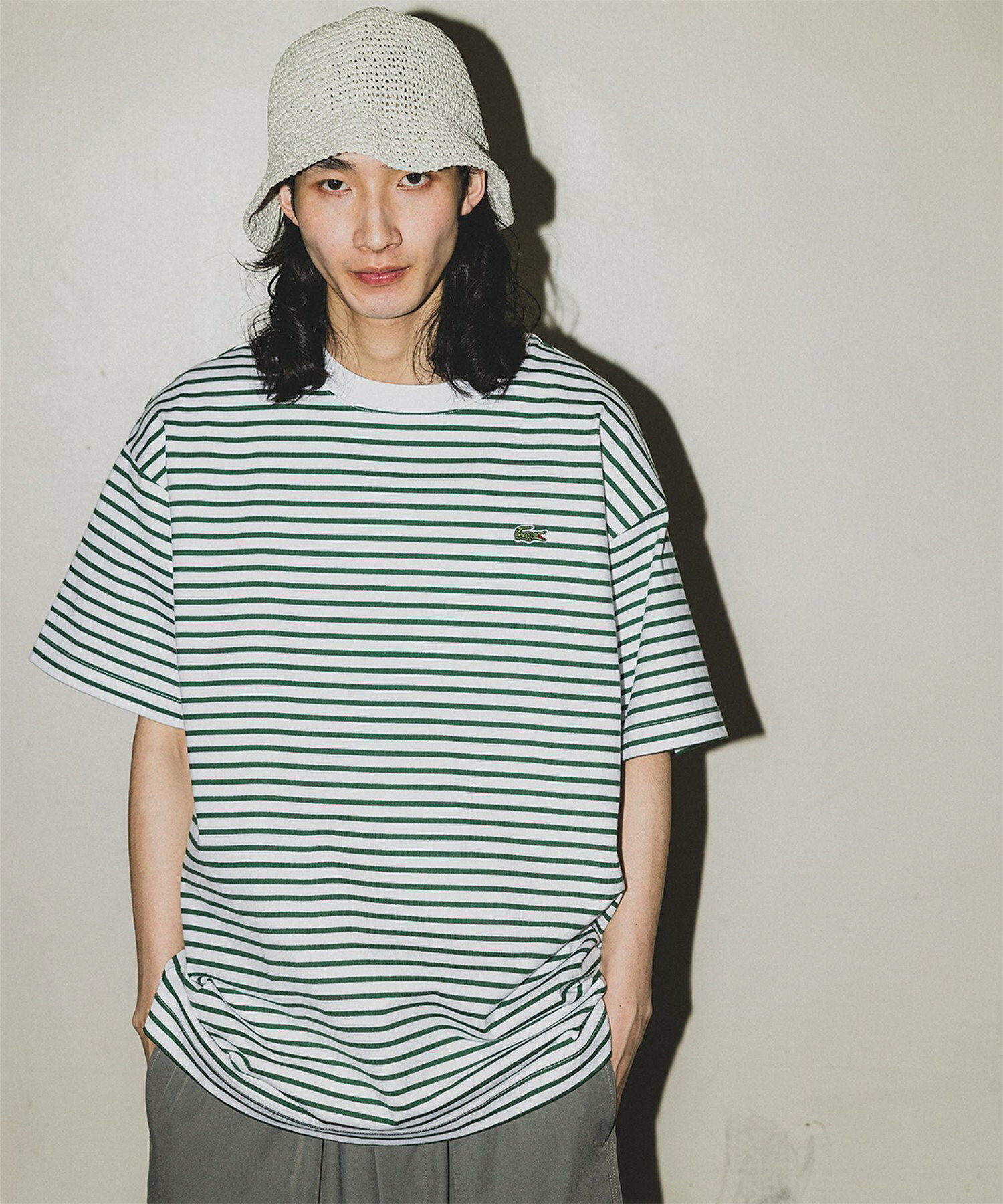 LACOSTE for BEAMS / 別注 細ピッチ ボーダー Tシャツ 24SS